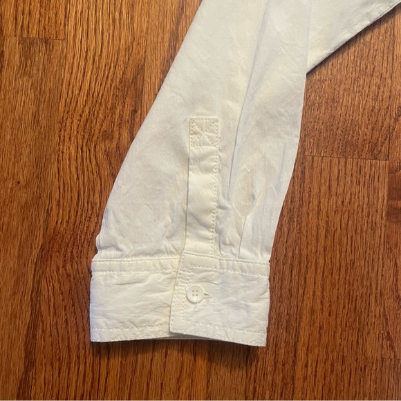 Eileen Fisher white linen blend long sleeve blouse top size L - Picture 6 of 14